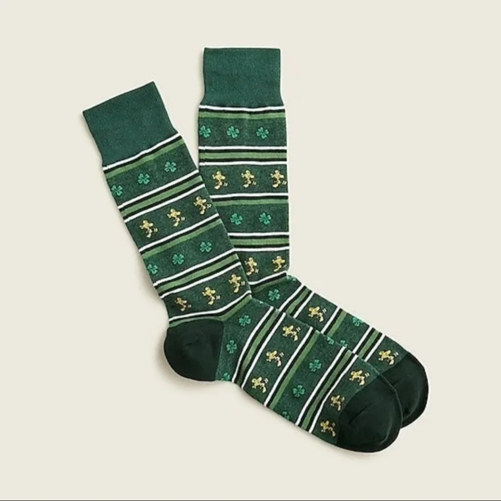 J.CREW Peanuts® X. J.Crew socks Four Leaf Clovers & Woodstock Peanuts BNWT SO